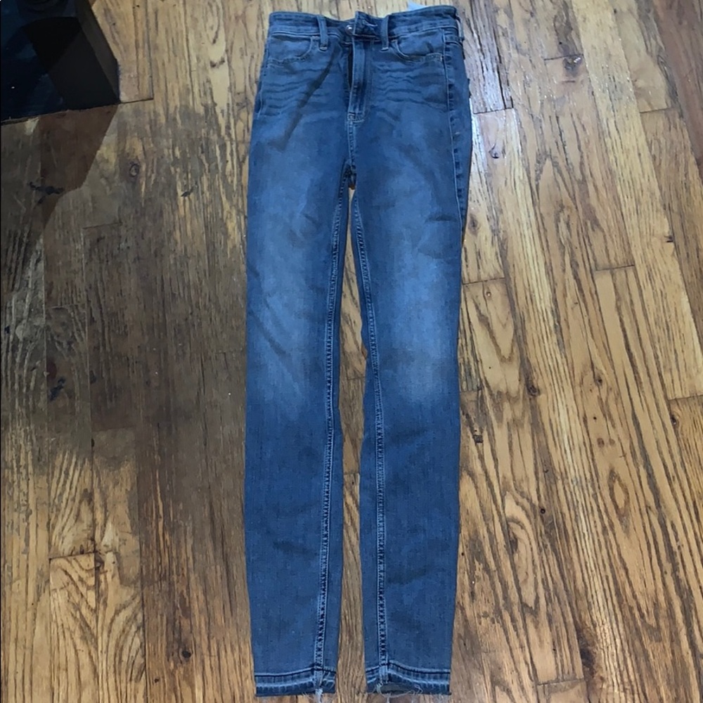 Solid blue jeans